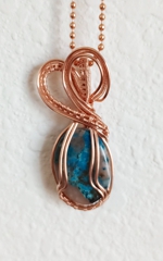 small oval azurite pendant 3